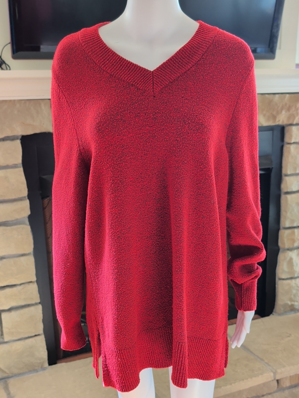 Lane Bryant Red V-Neck Sweater